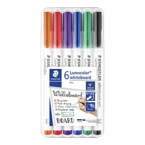 Staedtler Marker WB Lumocolor rotund 1mm diverse (6)